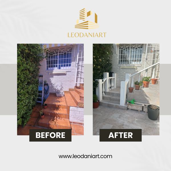 Patio – escalera y barandilla – trabajo de Leodaniart